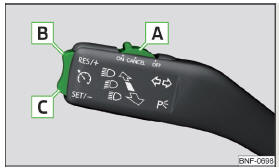 Fig. 99 éléments de commande du régulateur de vitesse