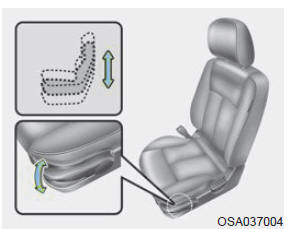 Hauteur du coussin de siège (siège du conducteur) (le cas échéant)