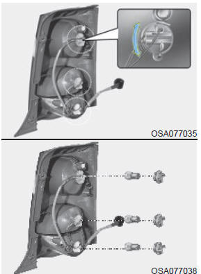 Remplacement des ampoules du bloc optique arrière combiné