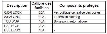 Boîtier de fusibles intérieur