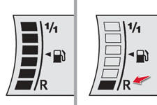 Il indique la quantité de carburant disponible :