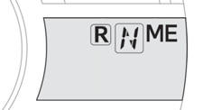 La position du levier de vitesses (R, N, E ou M ) et le rapport engagé ( 1 à