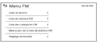 Liste des favoris